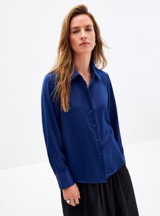 Contemporaine Womens Loose fluid satin shirt