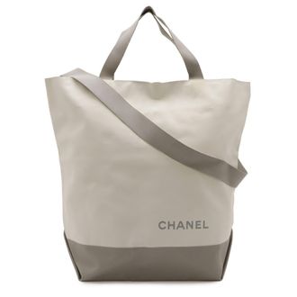 Chanel Sport Ivory Light Gray Nylon Shoulder Bag Tote Bag (Pre-Owned)