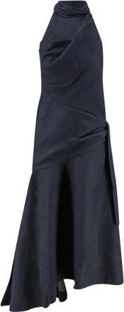 Zimmermann Valiant gedrapeerde denim halterjurk - Dames - Jurken - Blauw - Maat: M Denim