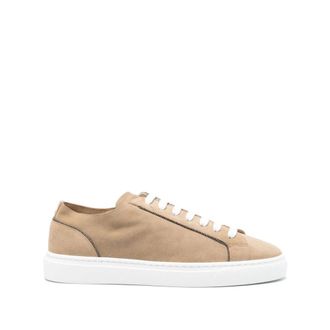 Doucal's Schoenen, Dames, Beige, 37 EU, Leer, Suede Monili Chain Sneakers