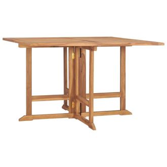 Berkfield Home Folding Garden Dining Table 110x110x75 cm Solid Wood Teak in Brown | Size: 110 x 110 x 75 cm