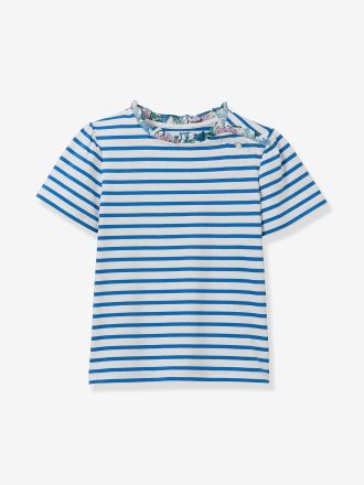 Cyrillus Tee shirt marini&egrave;re fille bleu clair