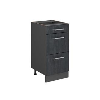 Vicco Mueble Bajo De Cocina R-line, Hormig&oacute;n Negro, 40 Cm Sin Encimera