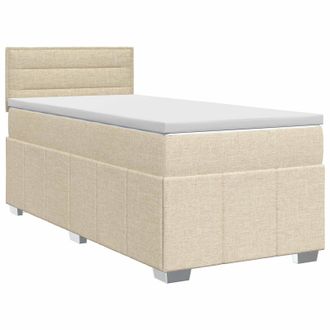 vidaXL Letto Box Spring Con Materasso Crema 80 X 200 Cm Tessuto Vidaxl