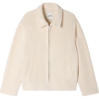 Sandro Knit-effect regular-collar jacket in Ecru at Nordstrom, Size X-Small