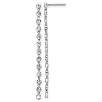 Diamond2Deal 14k Gold 5/8 ct Lab Grown Diamond Graduated Dangle Earrings VS Clarity, D-E Color