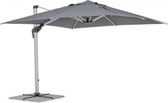 Konte Design Brazo de sombrilla grande de aluminio anodizado y lona gris oscuro 3x3