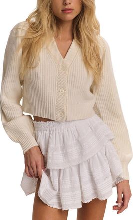 LoveShackFancy Loveshackfancy Avignon Wool & Cashmere-Blend Crop Cardigan