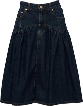 Ganni Denim rok - Dames - Spijkerrokken - Blauw - 4XS - Denim - Rokken