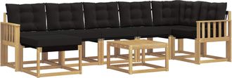 vidaXL Conjunto De Sof&aacute;s De Exterior 8 Uds. Blanco Y Negro Vidaxl