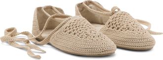 Mango Ankle Wrap Woven Sandal in Beige at Nordstrom, Size 8.5Us