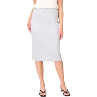 Gibsonlook Cotton Blend Structured Knit Pencil Skirt in Heather Grey at Nordstrom, Size X-Large