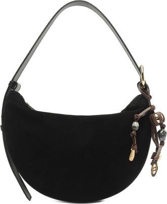Arezzo Medium Simone Suede Shoulder Bag in Preto/Preto/New Cocoa at Nordstrom