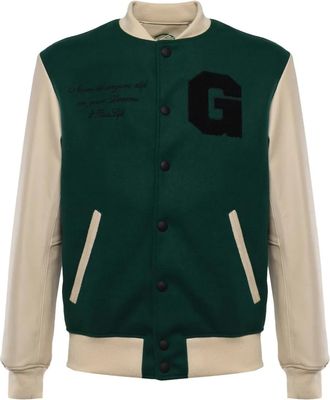 Giuliano Galiano Giacca con maniche in pelle - Verde