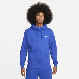 Nike Mens Club Full-Zip Hoodie - Game Royal/Game Royal/White Size 3XL