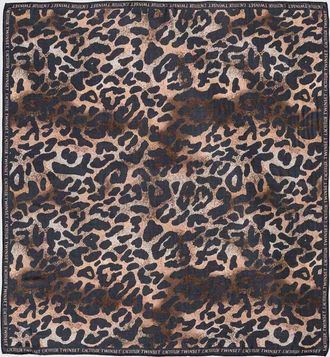 Twin-Set Animal Print Viscose Square Scarf