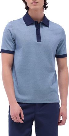 Bugatchi Tipped Cotton Piqué Polo in Navy at Nordstrom, Size Xx-Large