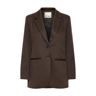 Ichi Ihkate Jacquard Oversize Blazer - Jackets - Mujer - Marr&oacute;n - XS