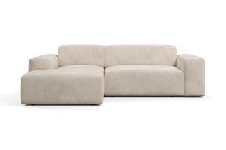 Marie Claire | Hoekbank Karen links velvet fluweel beige 250x71x185 cm slaapbanken | NADUVI