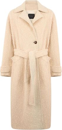 Herno Elegant Jas met Riem en Kraag - Dames - Trenchcoats - Beige - 2XS - Wol - Jassen