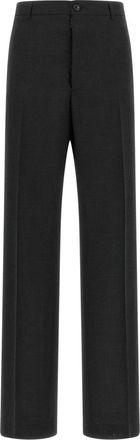 Maison Margiela Gestreepte Wolbroek - Dames - Straight fit broeken - Grijs - M - Wol - Broeken