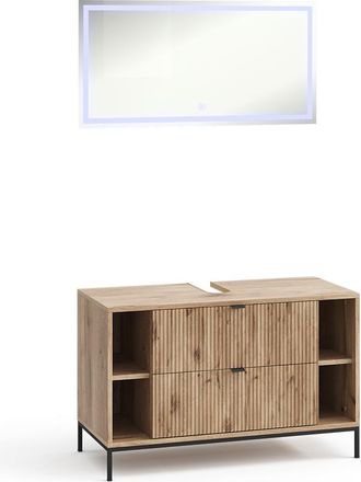 Vicco Conjunto De Muebles De Ba&ntilde;o Eliza, Roble Vikingo, 2 Partes, Vicco