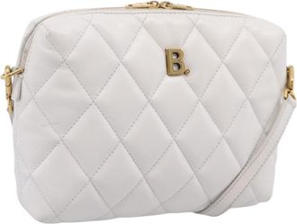 Balenciaga Touch B. Camera Quilted Leather White Leather Handbag (Pre-Owned)