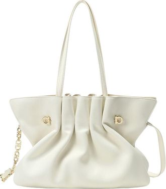 Tiffany & Fred Soft Pleated Leather Shoulder Tote