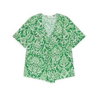 Maliparmi Blouses, female, Green, Size: XS Dreamscape Ikat Top