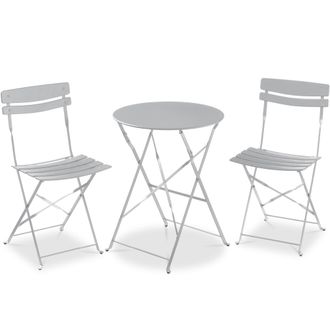 Best Choice Products 3-Piece Small Bistro Set, Folding Patio Furniture Set of 2 Chairs and Table