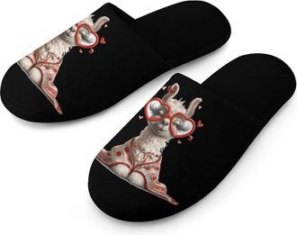 Generic Llama Cute Mens Slippers Warm Non-Slip Houes Shose Spa Slipper for Home Bedroom