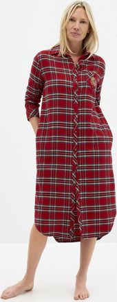 Lauren Ralph Lauren Womens Long checkered flannel nightshirt Christmas Collection