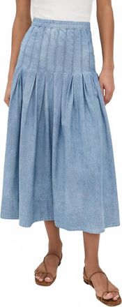 The Great. Rhythm Midi Skirt In Boiler Wash
