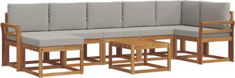 vidaXL Conjunto De Sof&aacute;s De Exterior 8 Uds. Gris Natural Y Claro Vidaxl