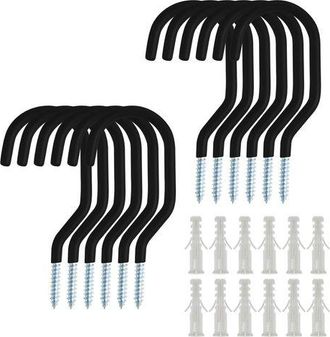 OEM 12 Ganchos Para Bicicletas, Ganchos De Almacenamiento Para Bicicletas, Ganchos De Tornillo Para Cubierta De Portabicicletas Con 12 Tubos De Expansi&oacute;n 