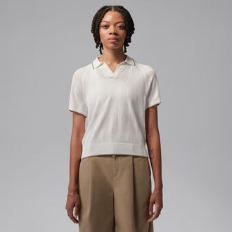 Nike Jordan Womens Jordan Sport Golf Knit Polo in White | IO9107-133