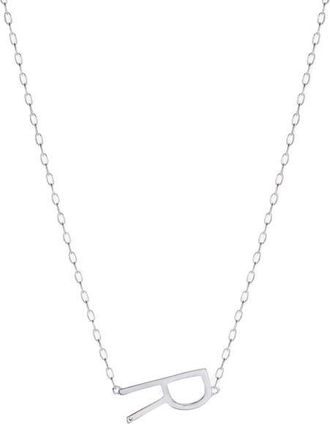 Alex and Ani Silver Elongated Initial Pendant Necklace in Silver - R at Nordstrom