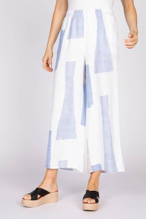 Habitat Patterned Linen Pant In Blues