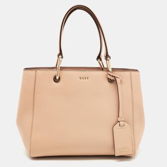 DKNY Dkny Beige Leather Tote Bag