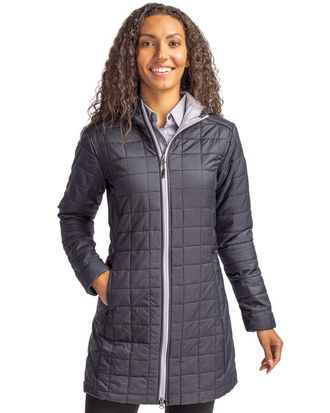 Cutter & Buck Rainier PrimaLoft Womens Eco Insulated Hooded Long Coat