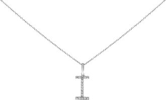 House of Brilliance Sterling Silver Diamond Accent C Initial Pendant Necklace