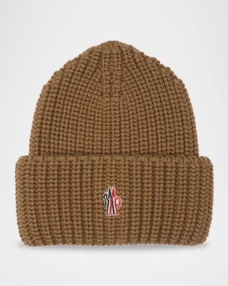 Moncler Mens, Rib-Knit Wool Beanie