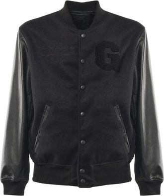 Giuliano Galiano Varsity Nappa Jacket - Heren - Bomber jackets - Zwart - 3XL - Leer - Jassen