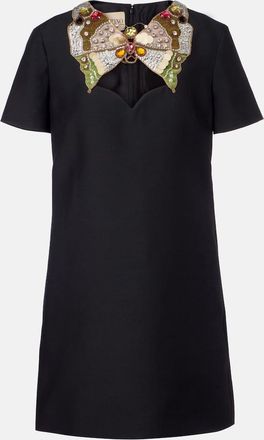 Valentino Embellished wool and silk minidress