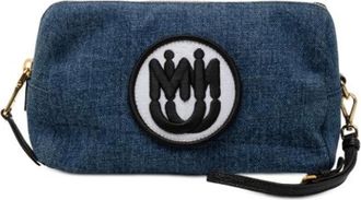 Miu Miu Pre-owned Clutches, female, Blue, Size: ONE SIZE Pre-owned Denim Shoulder Bag