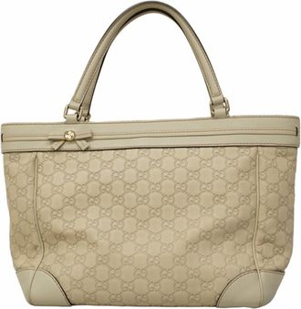 Gucci Beige Leather Tote Bag (Pre-Owned)