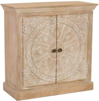 Wanderlust Deco Recibidor de madera artesanal 2 puertas 90x40x90h cm