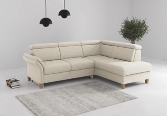 HOME AFFAIRE Ecksofa »Glendale, L-Form« inkl. Kopfteilverstellung, wahlweise mit Vorziehsitz und Bettkasten