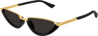 Bottega Veneta BV1346S 001 Womens Sunglasses Gold Size 56