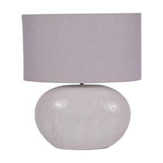 The Libra Company Oviedo Table Lamp - Terracotta/Linen - L21.5 x W44 x H53 cm - White